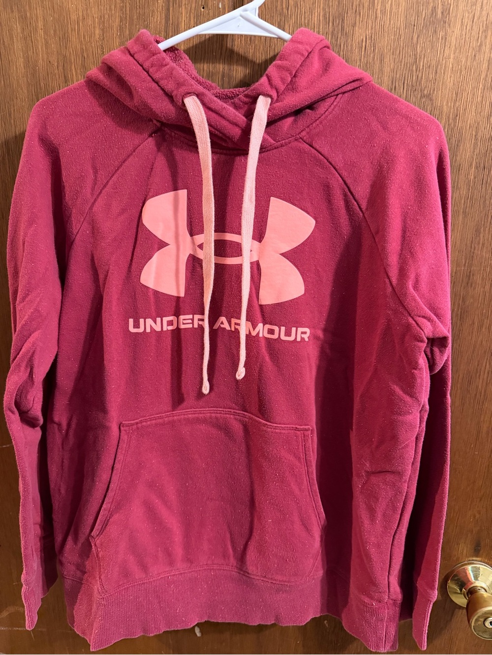 Under Armour Deep Pink Pullover Hoodie with Light Pink Logo